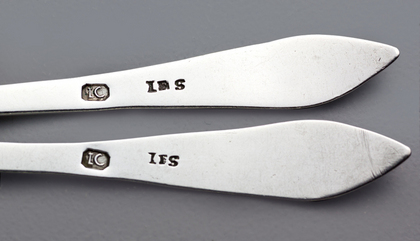 Cape Silver Lemoen Lepel and Konfyt Fork (Orange Spoon and Preserve Fork) - Pair, Johannes Combrink